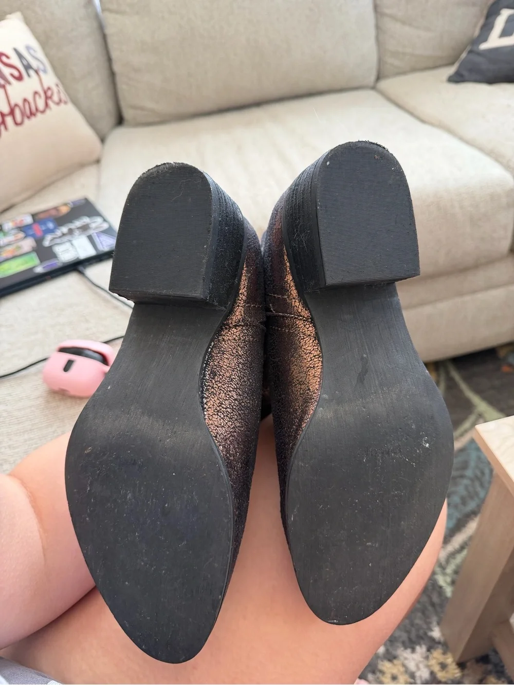Not Rated Women's Metallic Bronze Ankle Booties. Like new condition. Size 9